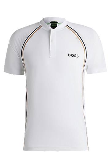 Polo tričko BOSS Slim-Fit Super-Stretch Mesh Polo Shirt Biela | 50538122, 0