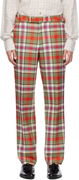 Green & Red Plaid Trousers