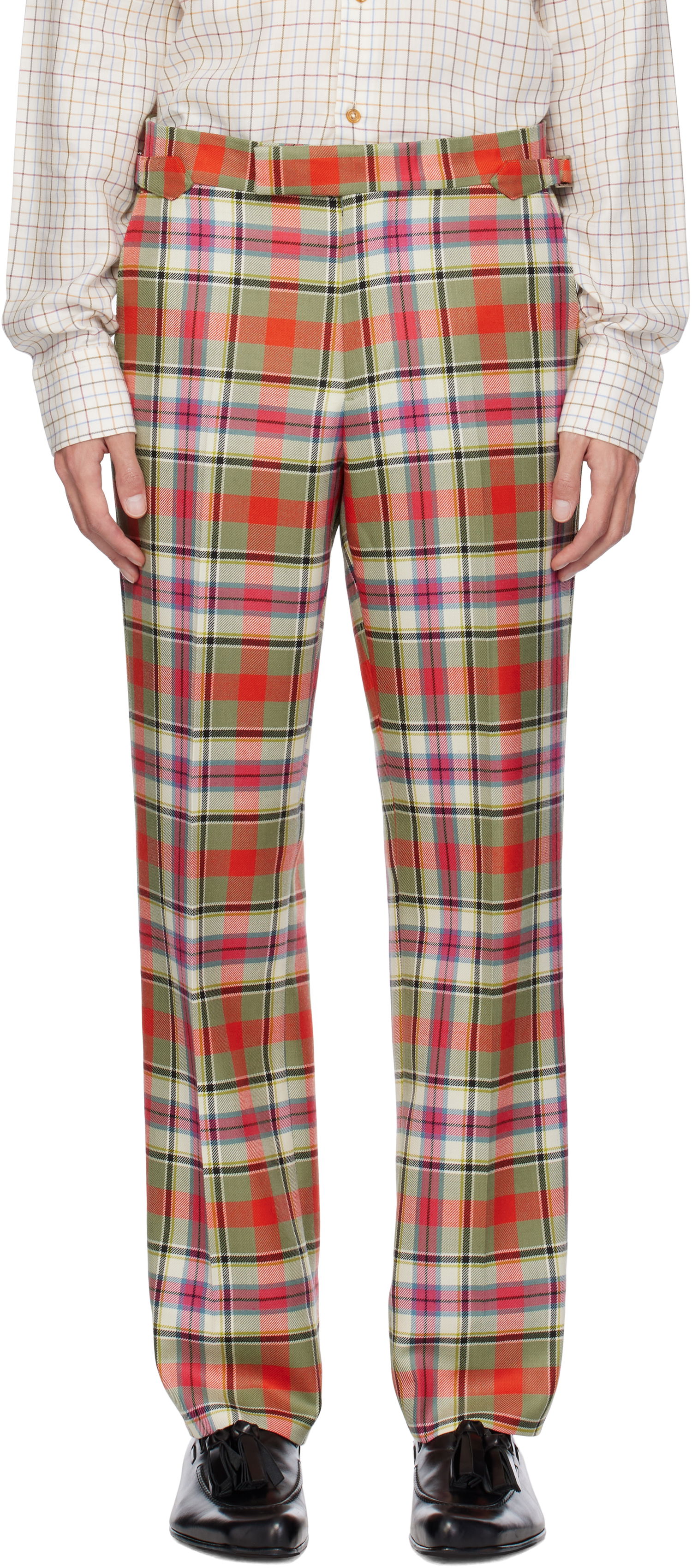 Nohavice Vivienne Westwood Green & Red Plaid Trousers Zelené | 2F01000R-W00WZ-, 0