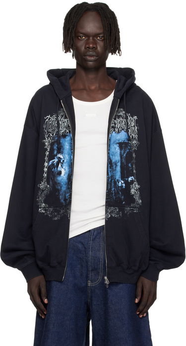 Mikina VETEMENTS VETEMENTS Cradle of Filth Oversized Zip-Up Hoodie Čierna | UCF76ZU800B, 0
