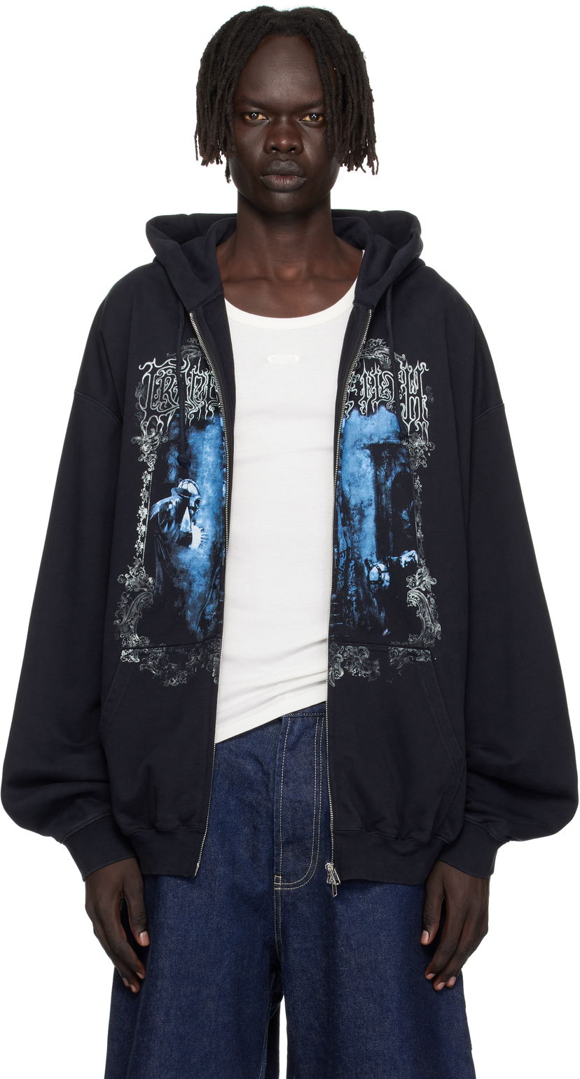 Mikina VETEMENTS VETEMENTS Cradle of Filth Oversized Zip-Up Hoodie Čierna | UCF76ZU800B