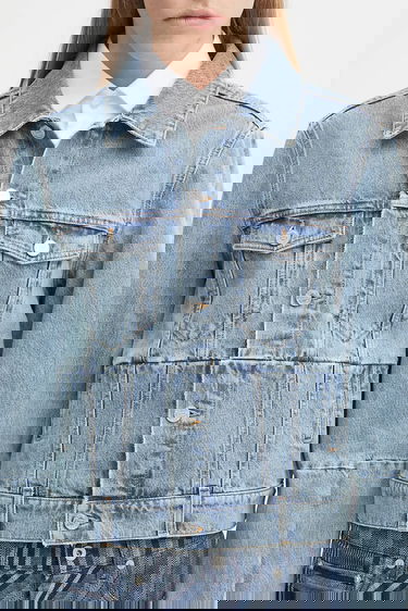 Bunda VETEMENTS VETEMENTS Cut-Up Fitted Denim Jacket Modrá | UH76DJ660LB3, 3