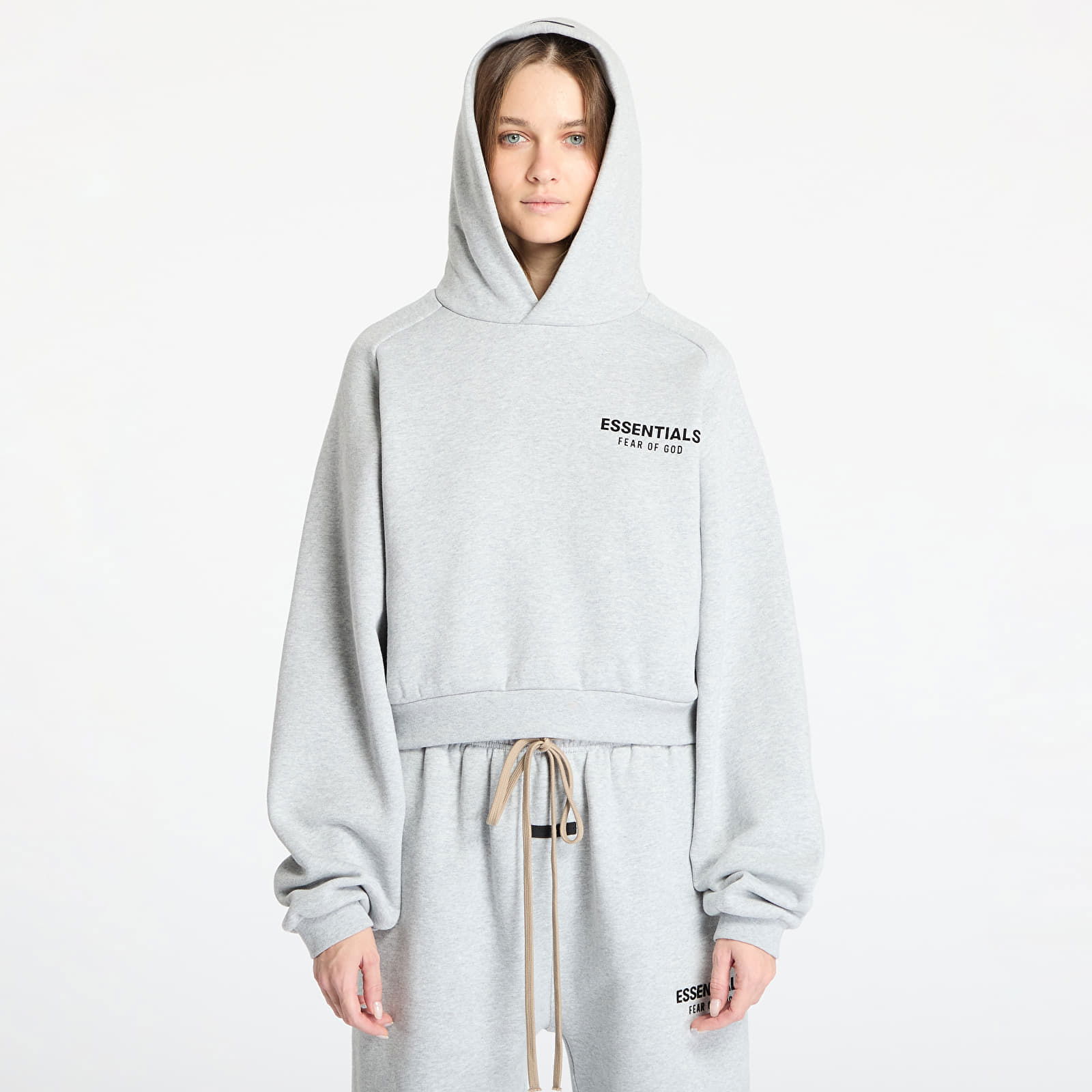 Cropped Fleece Hoodie