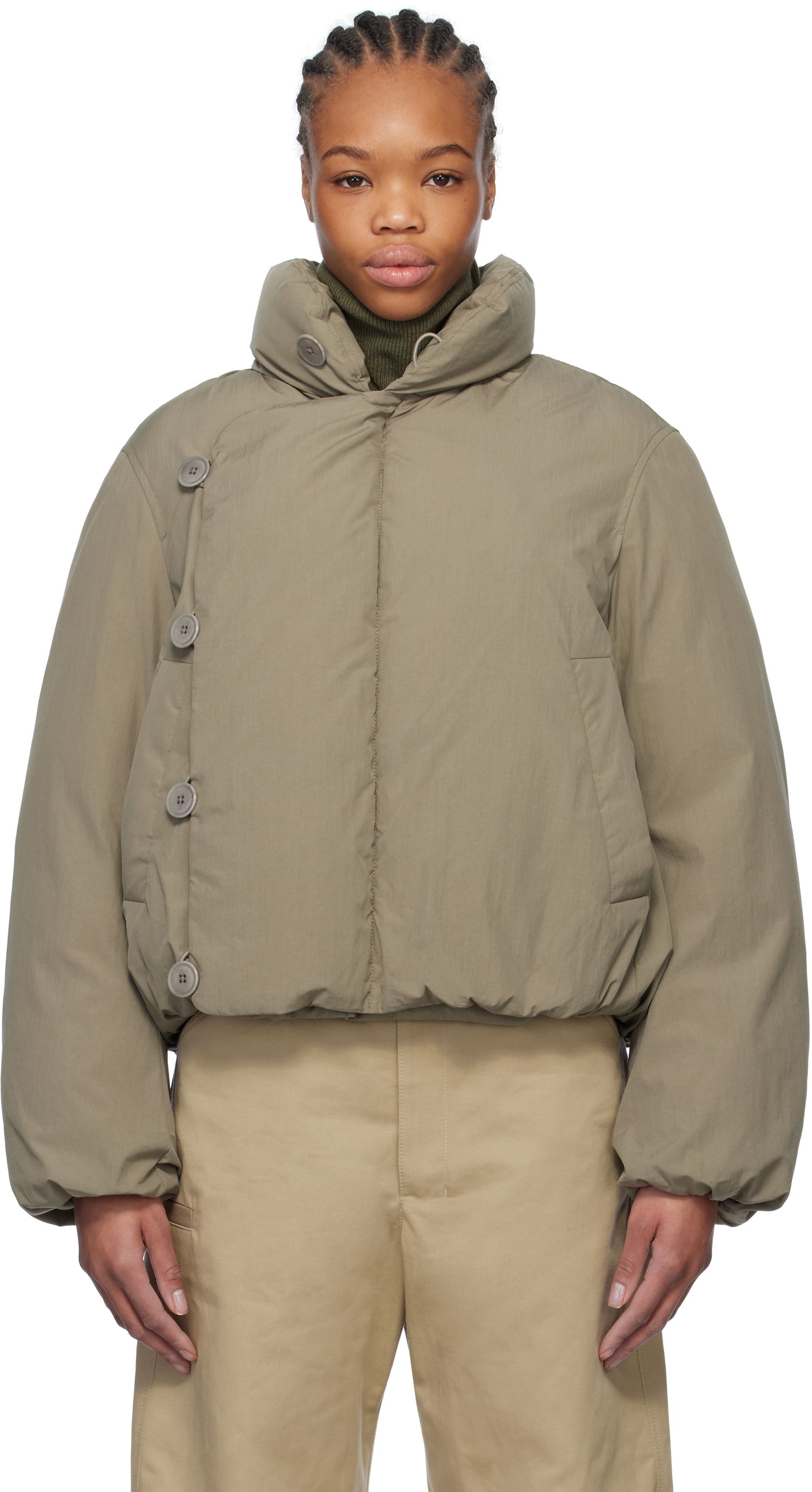 Prešívaná bunda LEMAIRE Lemaire Short Puffer Jacket Zelené | OW1084 LF1156, 0