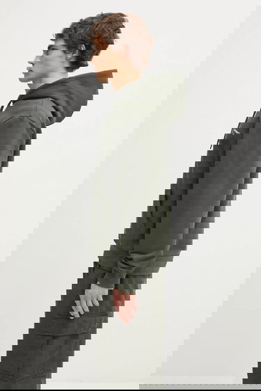 Mikina Carhartt WIP Plain Hooded Script Embroidery Sweatshirt with Kangaroo Pocket Zelené | I035392.3CDXX, 1