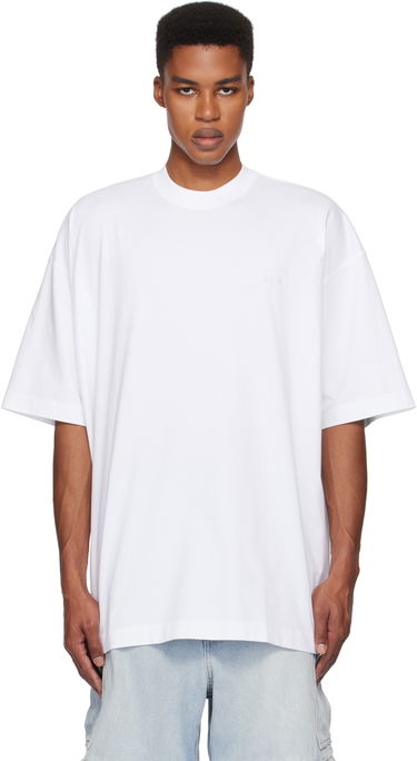 Tričko VETEMENTS Embroidered Logo Oversized T-Shirt Biela | UA66TR765W, 0