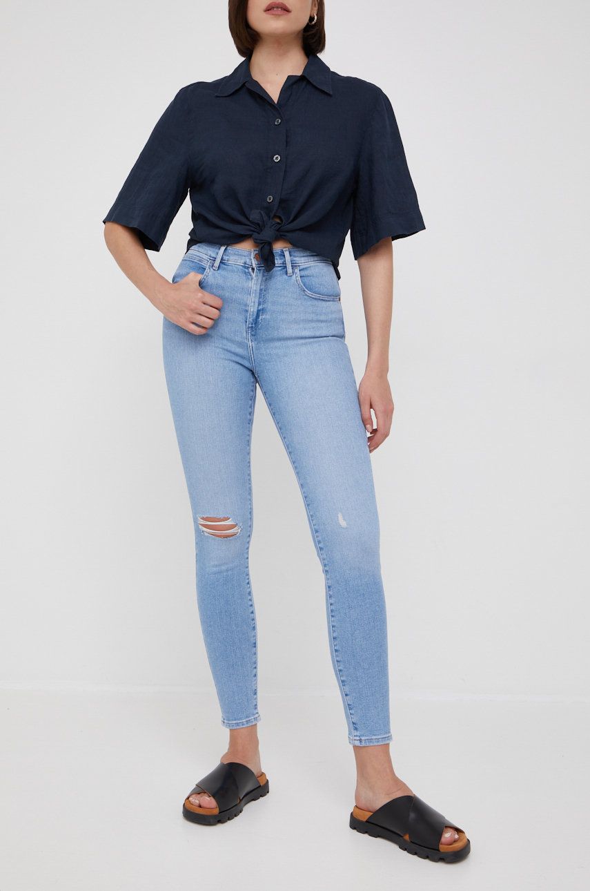 Džínsy Wrangler High Rise Skinny Beach Baby Jeans Modrá | W27H4746B, 0