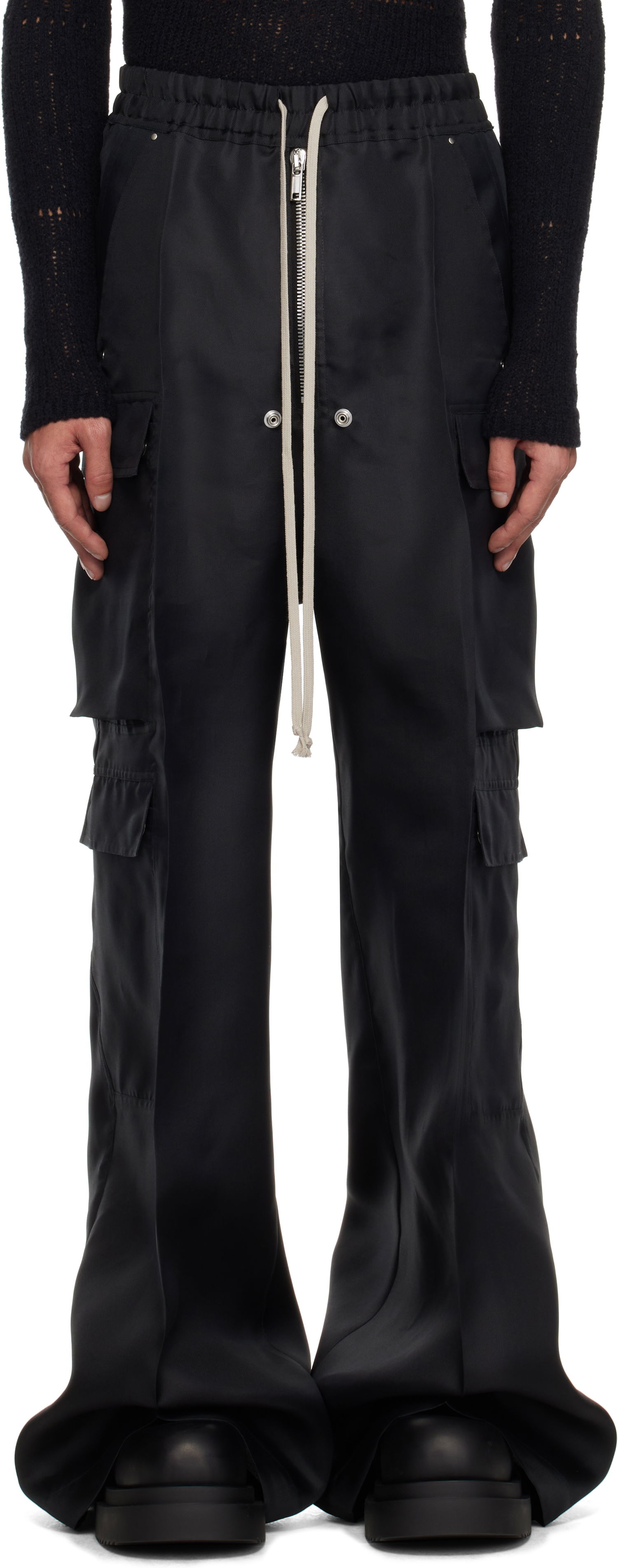 Cargo nohavice Rick Owens Rick Owens Hollywood Cargobelas Cargo Pants Čierna | RR01E5339 SG, 0