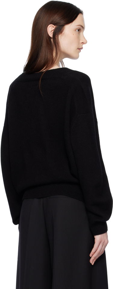Sveter Anine Bing Lee Lace Trim V-Neck Sweater Čierna | A-09-3280-000, 2