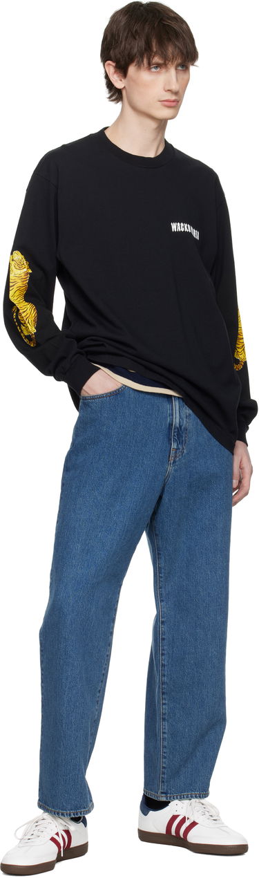 Tričko WACKO MARIA Wacko Maria Washed Tiger Print Crew Neck Longsleeve T-Shirt Čierna | 25SS-WMT-LT03, 3