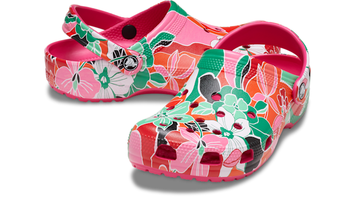 Woodcut Floral Clogs