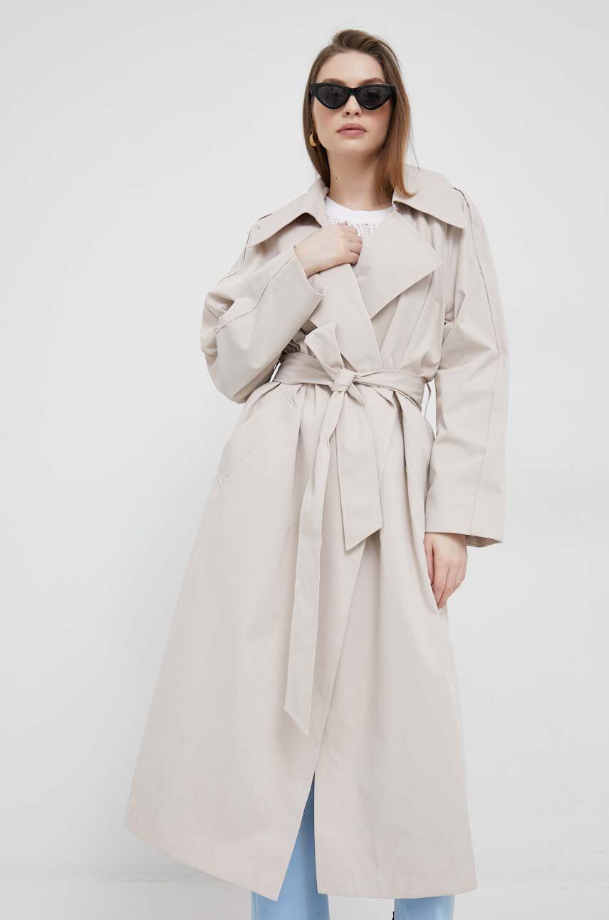 Trenčkot DKNY Oversized Lapel Trench Coat Béžová | P3AJT6DD, 0