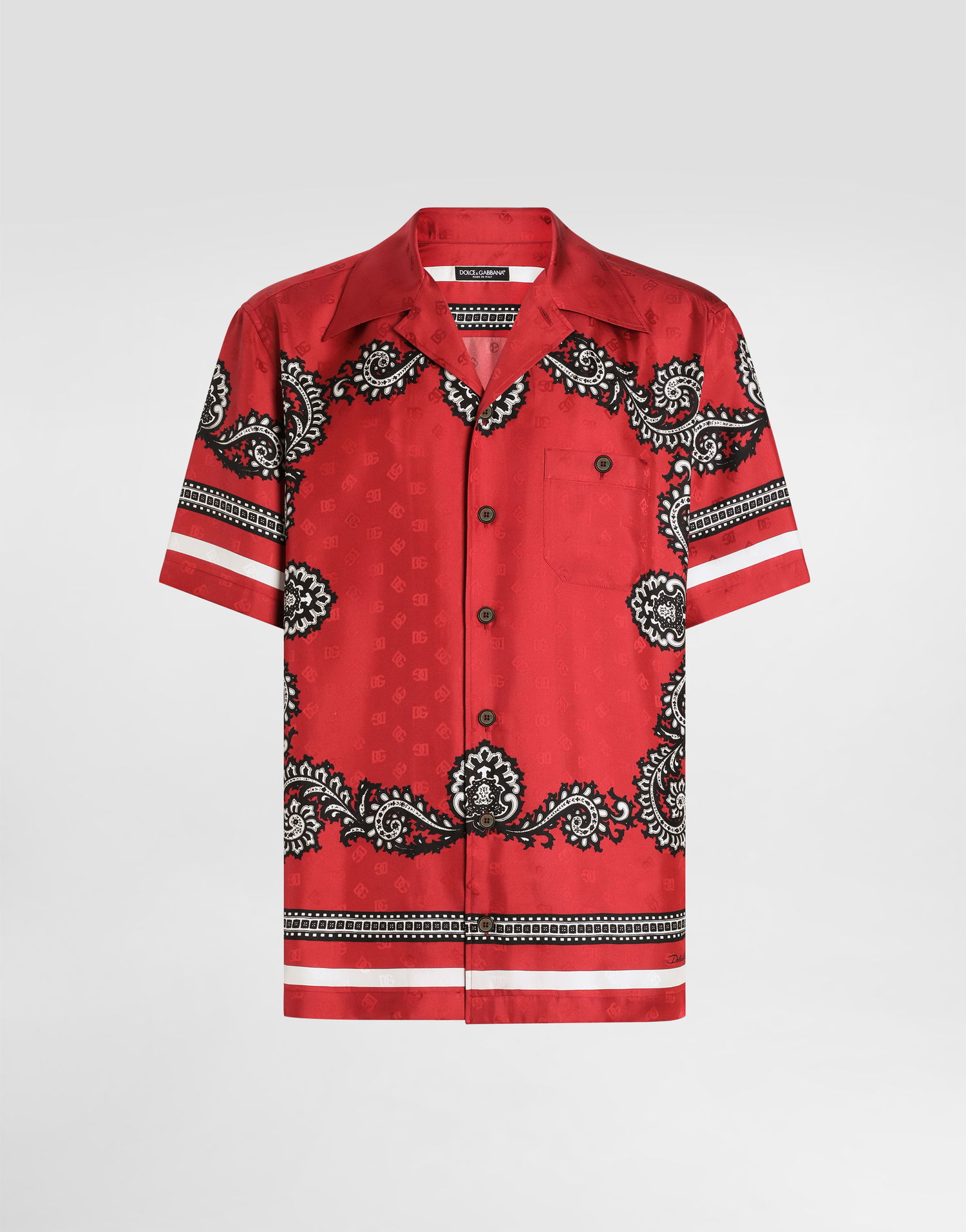 Košeľa Dolce & Gabbana Dolce & Gabbana Bandana Print Silk Shirt Červená | G5JH9TGI926HR5IJ, 0
