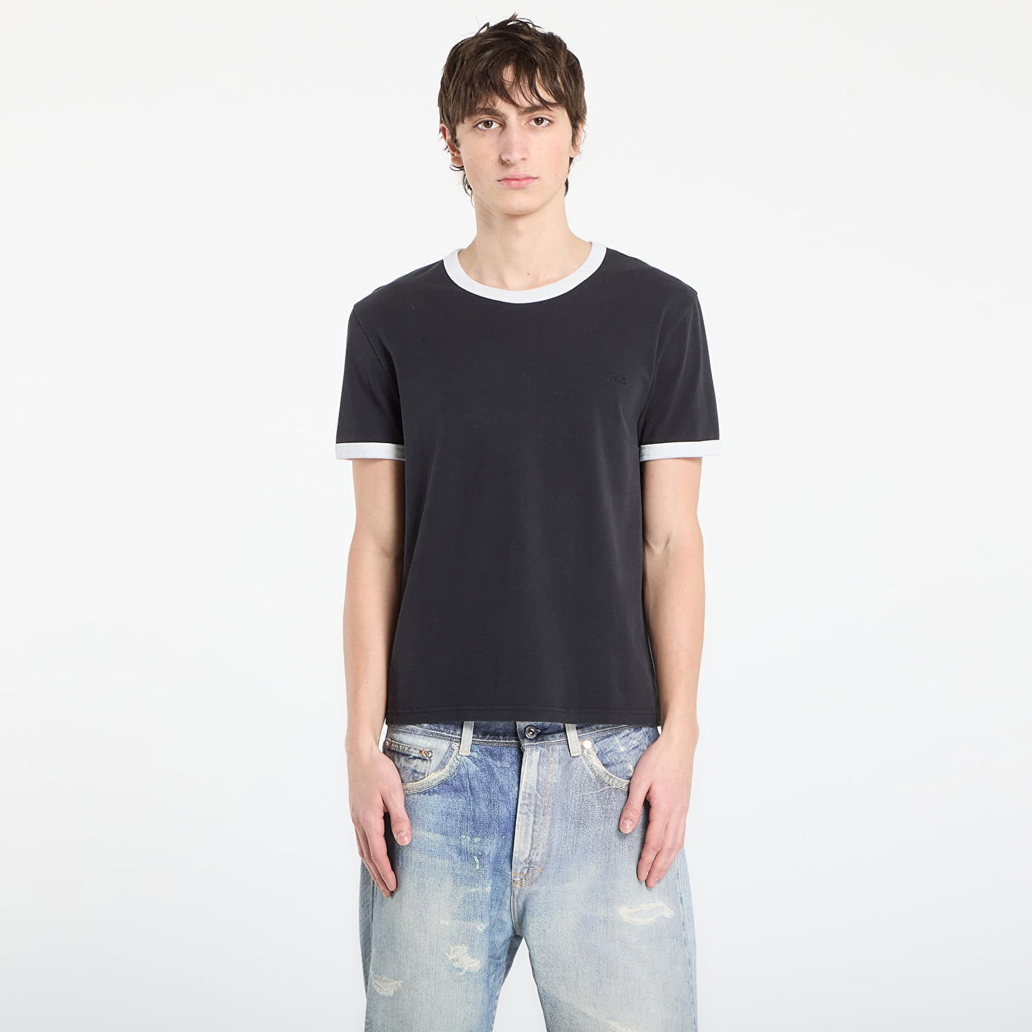 Tričko A.P.C. A.P.C. Short-Sleeved Contrast T-Shirt XL Čierna | COHBQ-H26529 LZZ, 0