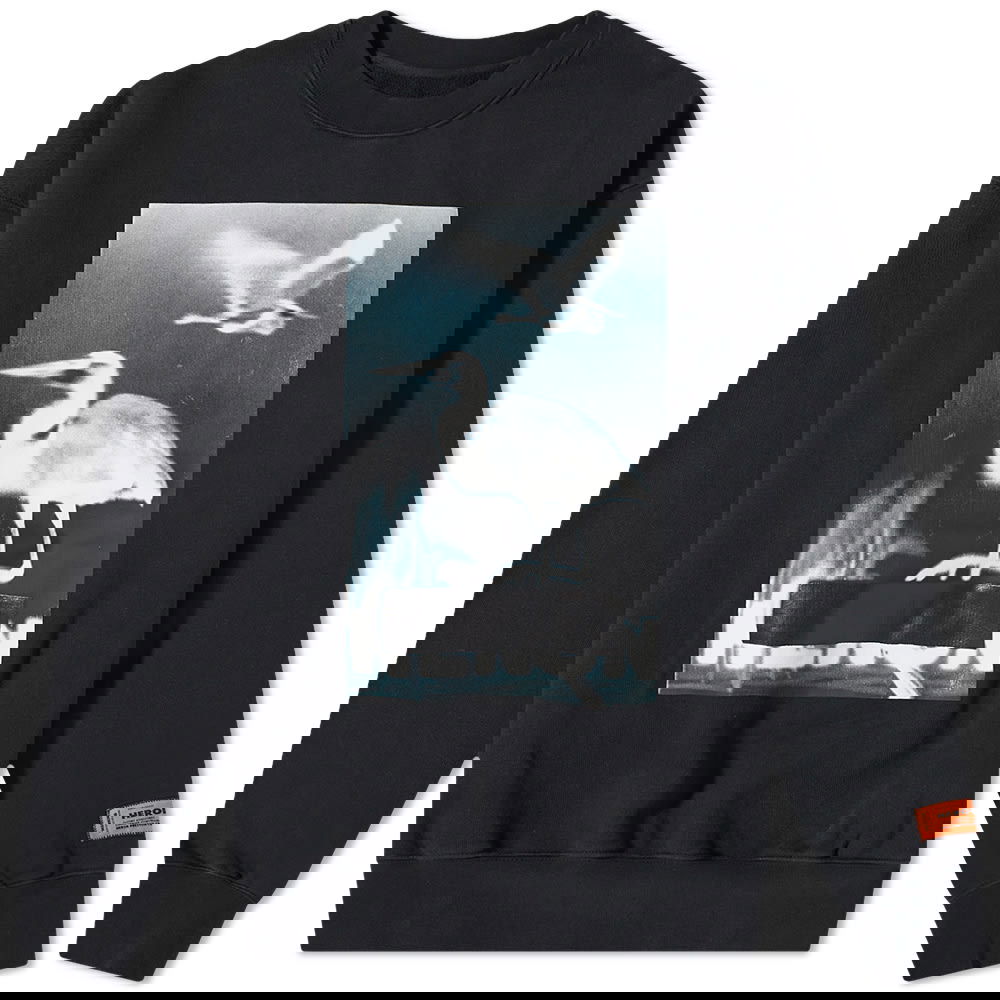 Mikina HERON PRESTON Censored Heron Crew Neck Sweat Čierna | HMBA020S23JER0021001, 0