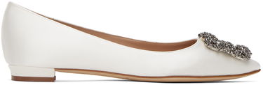 Starostlivosť o obuv Manolo Blahnik Manolo Blahnik Hangisiflat Ballerina Flats Biela | 9XX-0348, 0