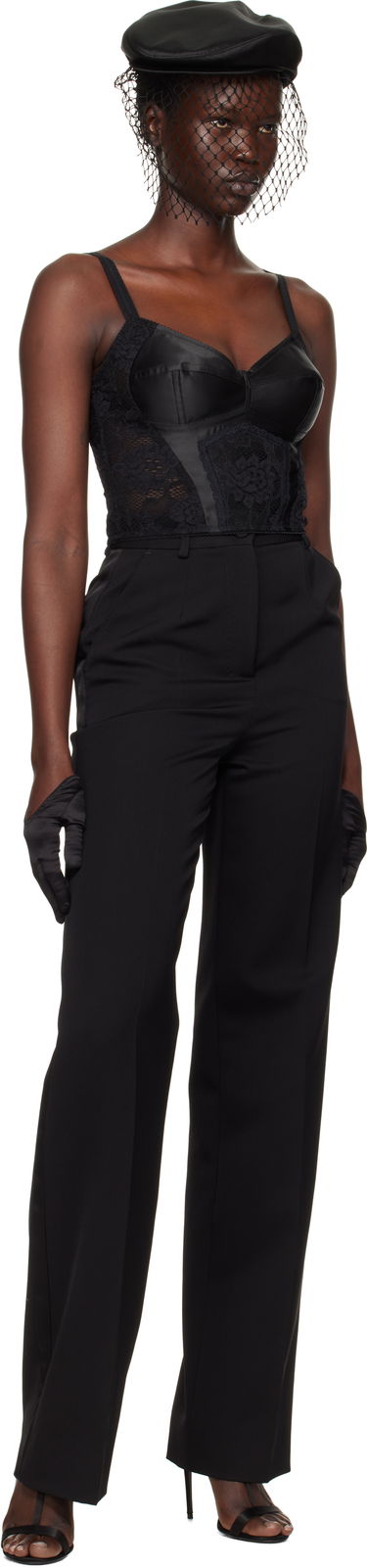 Rukavice Dolce & Gabbana Short Silk Satin Gloves Čierna | FG125A FURAG, 2