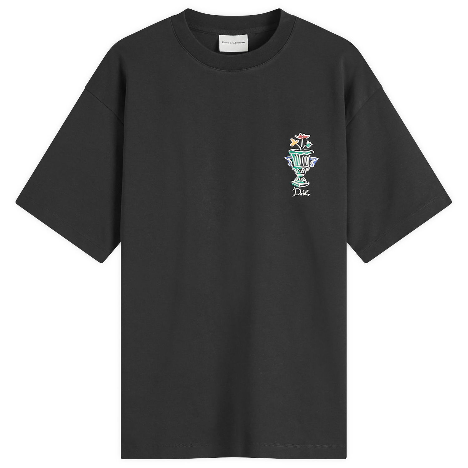 Tričko Drôle de Monsieur Vase Logo Graphic T-Shirt Čierna | F-TS225-CO002-BL, 0