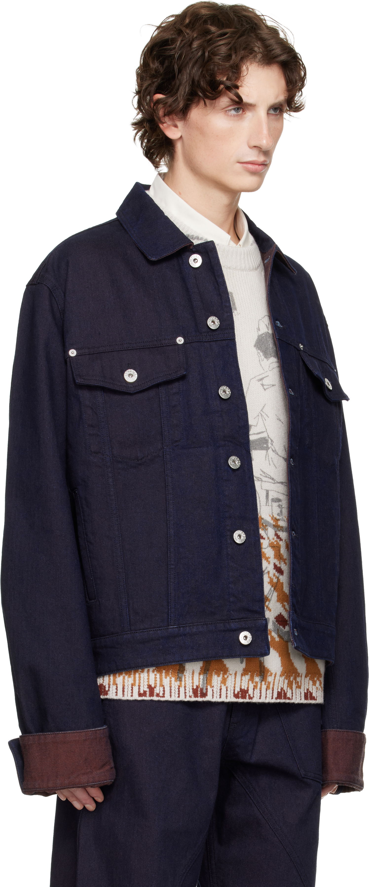 Bunda JW Anderson JW Anderson Turn Up Cuff Denim Jacket Navy | DJ0044-PG1836, 1