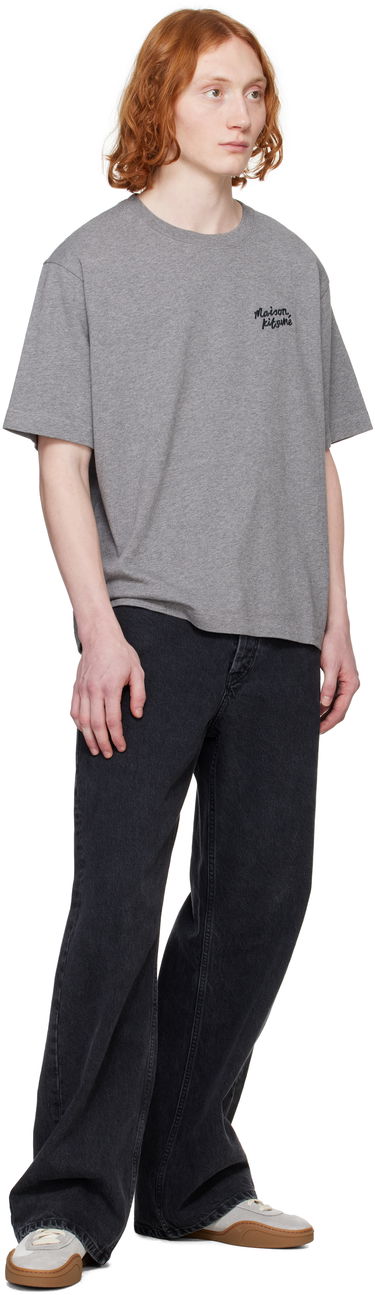 Tričko MAISON KITSUNÉ Maison Kitsuné Handwriting Oversize T-Shirt Šedá | OM00123KJ0119, 3