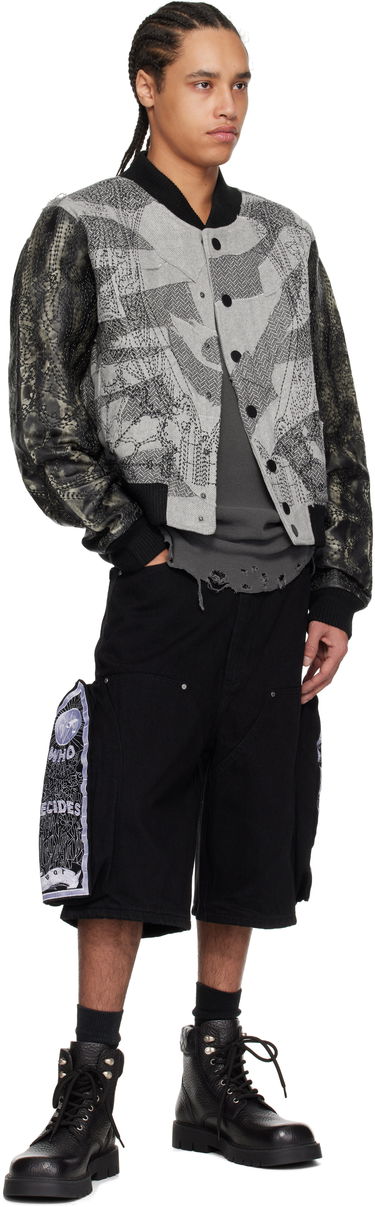 Bomber bunda Who Decides War Who Decides War Notre Dame Embroidered Varsity Jacket Šedá | 1131340021SS25, 3