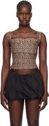 Leopard Print Square-Neck Imogene Corset Top