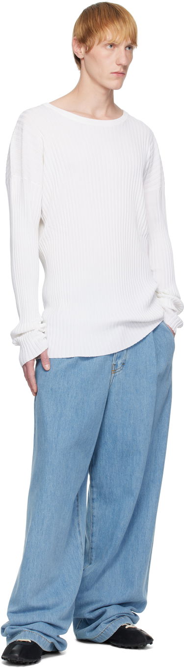Sveter Maison Margiela MM6 Maison Margiela Rib-Knit Sweater Biela | SH2HL0020 M13125, 3