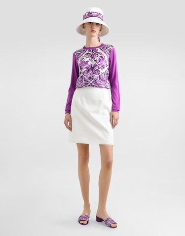 Sukňa Dolce & Gabbana Dolce & Gabbana Stretch Mat Mini Skirt Biela | F4C7ETFU9AUW0001, 1