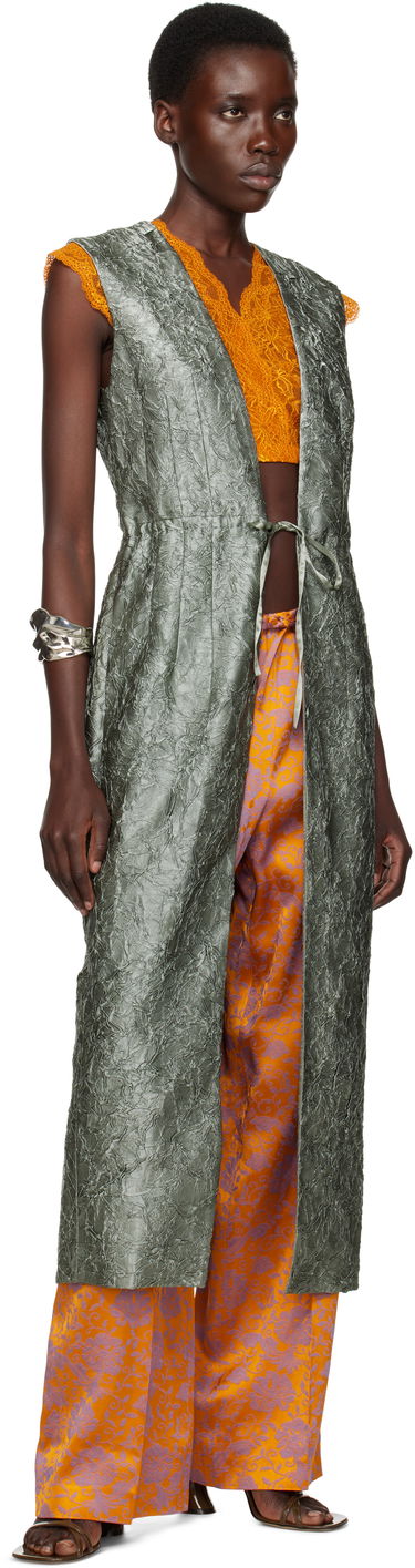 Vesta Dries Van Noten Dries Van Noten Sleeveless Long Vest Zelené | 251-010227-1428, 3
