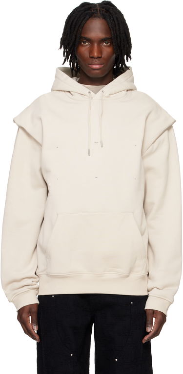 Mikina HELIOT EMIL Outline Logo Hoodie by HELIOT EMIL Béžová | PRESS25_M_08_053_ST18_CO, 0