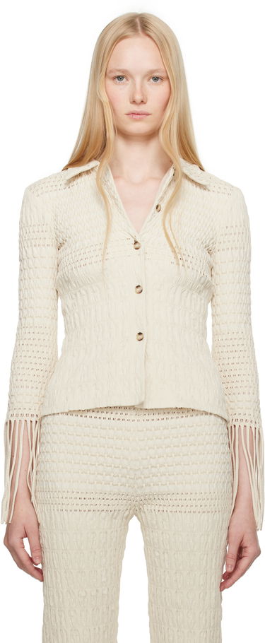 Súprava Nanushka Nanushka Niceta Smocked Shirt Béžová | NW25SSTP26805, 0