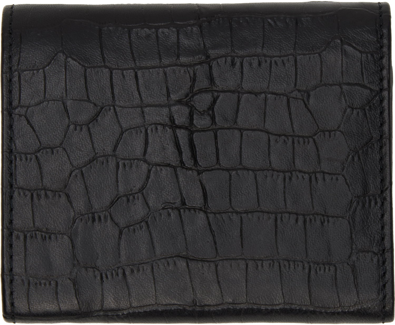 Peňaženka WACKO MARIA WACKO MARIA Speak Easy Short Croc-Embossed Leather Wallet Čierna | 24FW-WMA-WL04, 1