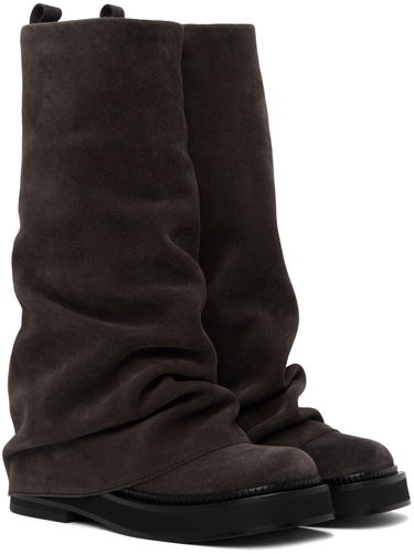 Oblečenie The Attico Attico Robin Suede Slouch Boots Šedá | 246WS798 L007, 3
