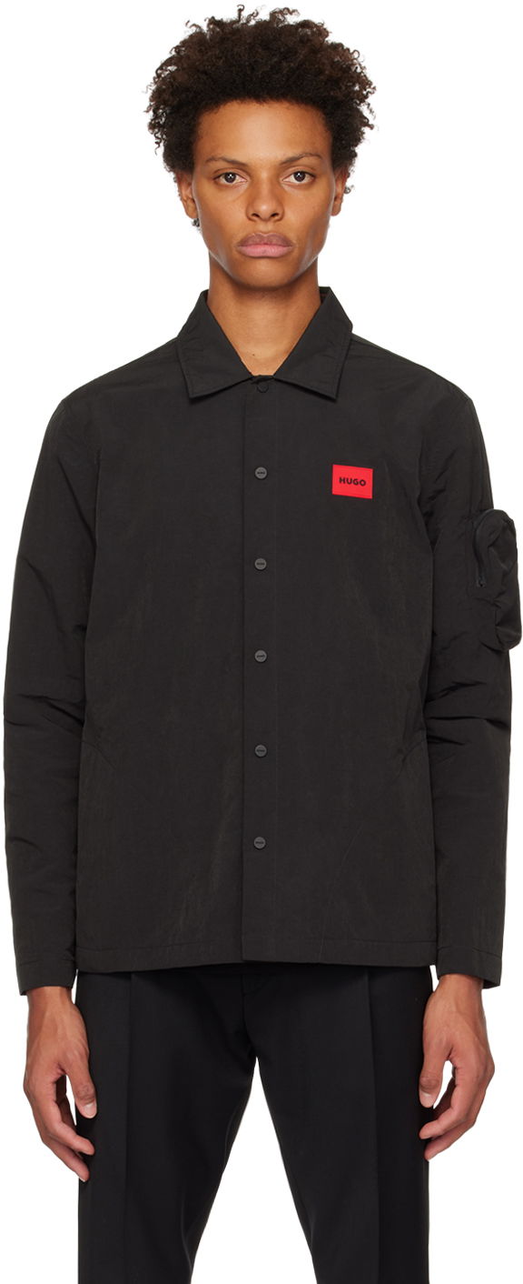 Košeľa BOSS Crinkled Button-Up Shirt Čierna | 50484360, 0