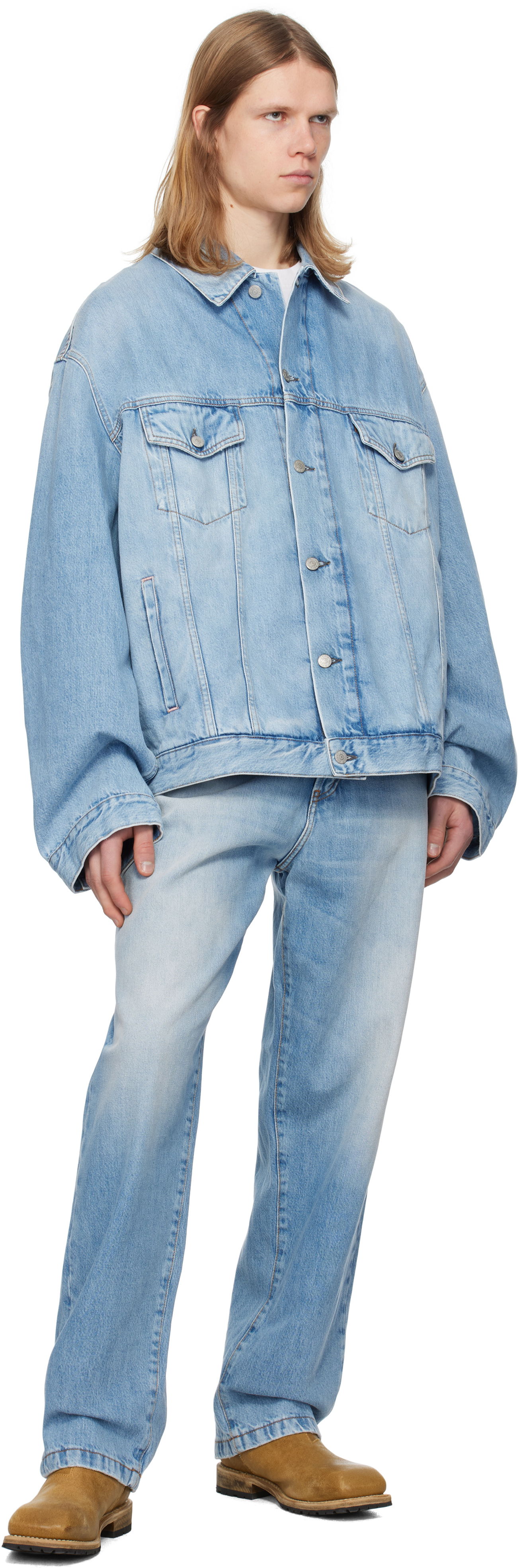 Blue Relaxed-Fit Denim Jacket