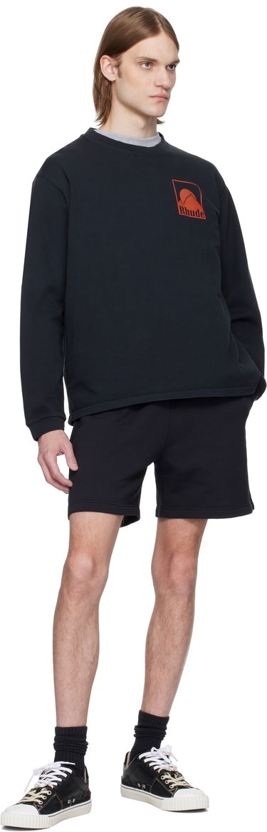 Sveter Rhude Rhude Moonlight Badge Long Sleeve T-Shirt Čierna | RHSS25TT16012, 3
