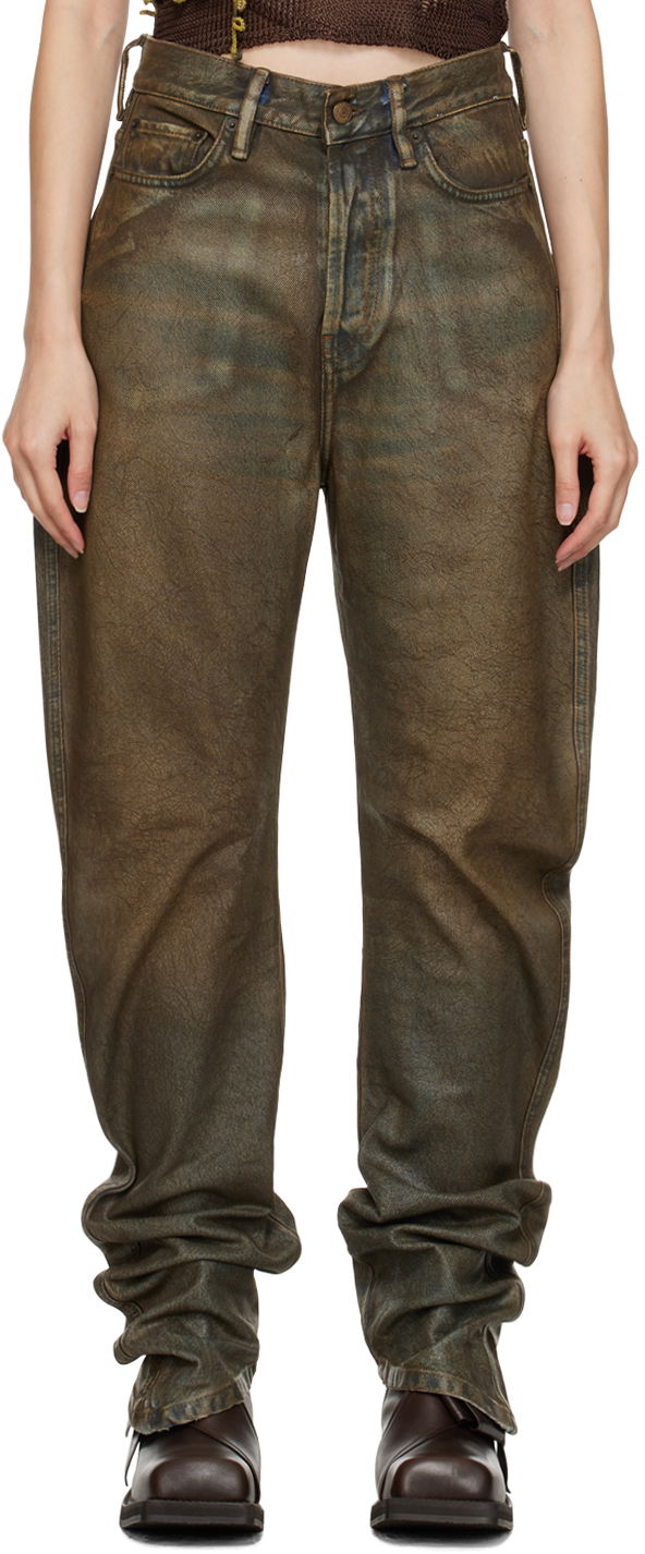 Džínsy Acne Studios Coated Hnedá | A00408-, 0