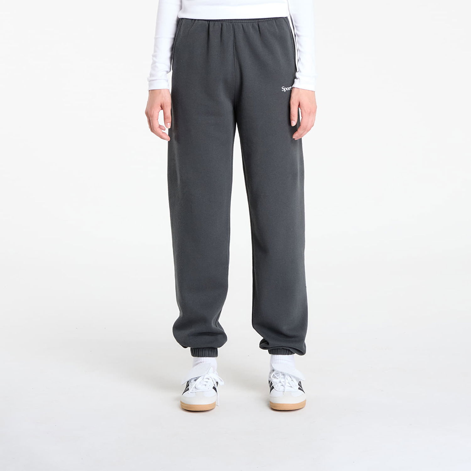 Tepláky Sporty & Rich Serif Logo Soft Sweapant UNISEX Faded Black Čierna | PA050625300BA02, 0