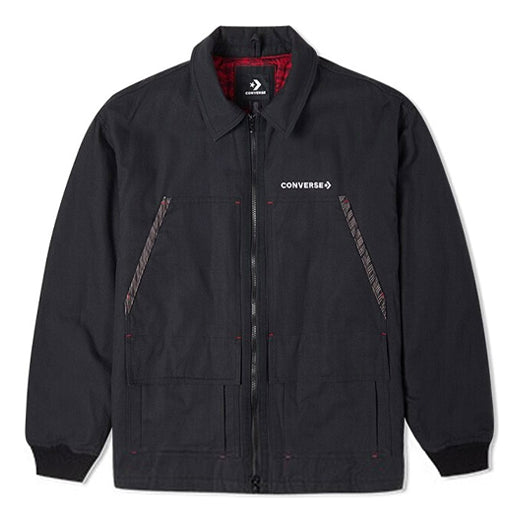 Bunda Converse New Year Series Logo Print Lapel Jacket Čierna | 10024149-A02, 0