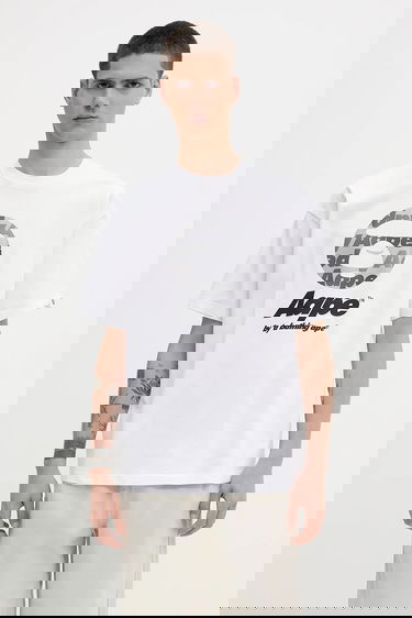 Tričko AAPE by A Bathing Ape AAPE Basic Print T-Shirt Biela | AAPTEM1639XXO, 0