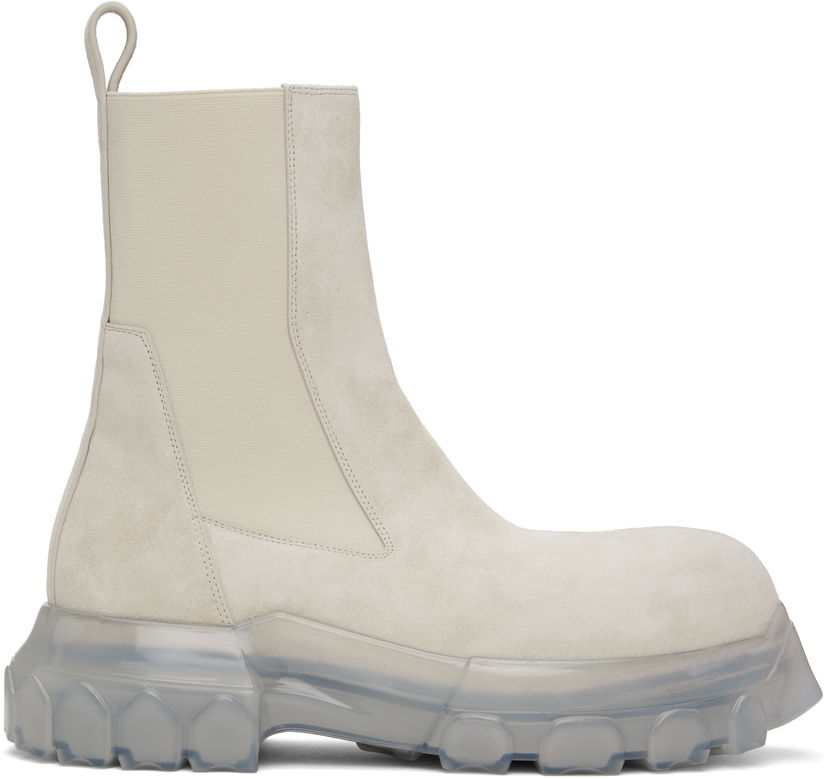 Tenisky a topánky Rick Owens Rick Owens Hollywood Beatle Bozo Tractor Chelsea Boots Biela | RU01E5881 LVS0