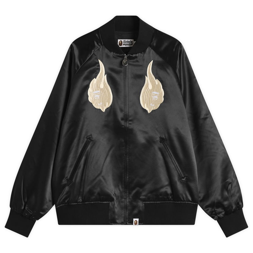 Bomber bunda BAPE Skeleton Logo Souvenir Jacket Čierna | 001LJL801322M-BLK