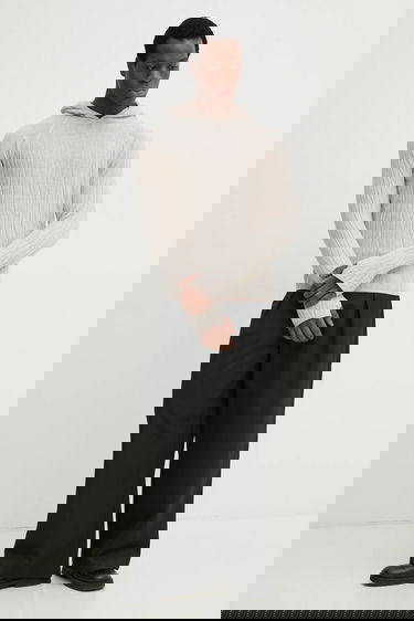 Mikina HELIOT EMIL Lightweight Wavy Textured Wool Hoodie Béžová | SS25.M.07.070.ST18, 1