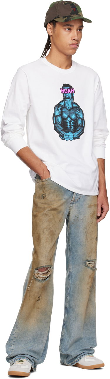 Tričko Noah Noah 'The Pain Cave' Graphic Long Sleeve T-Shirt Biela | T256SS25WHT, 4