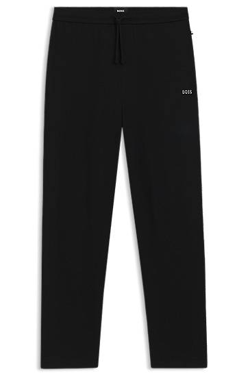 Tepláky BOSS BOSS Cotton-Blend Pyjama Bottoms with Embroidered Logo Čierna | 50535877