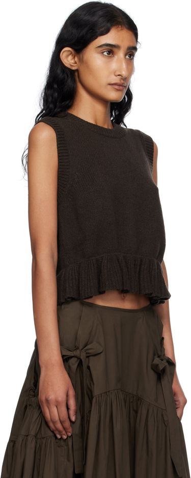 Vesta Cecilie Bahnsen Cecilie Bahnsen Bill Ruffled Hem Knit Vest Hnedá | 2.25KNI53002 BILL VEST, 1