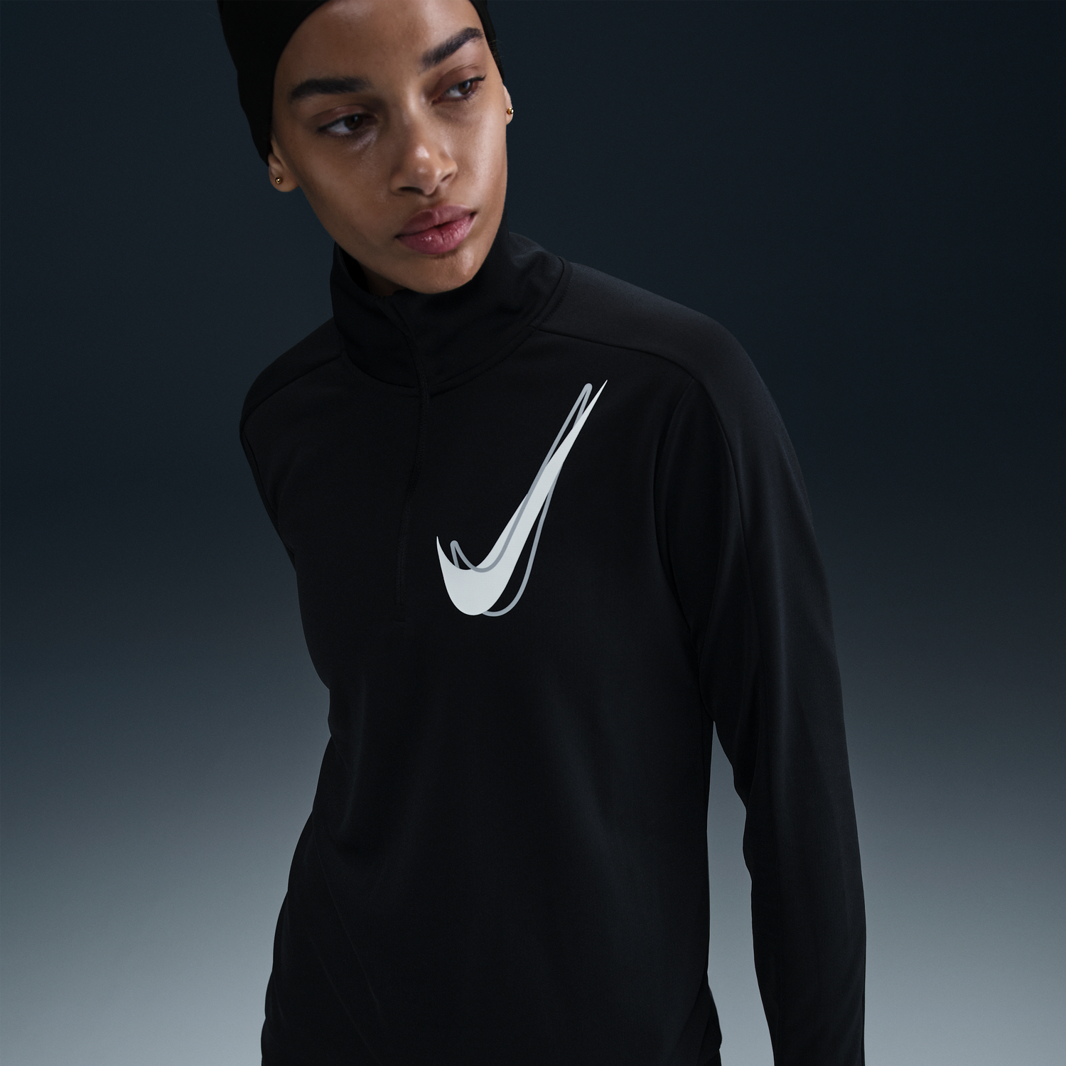 Sveter Nike Swoosh Dri-FIT Midlayer 1/2 Zip Čierna | HJ2225-010, 0