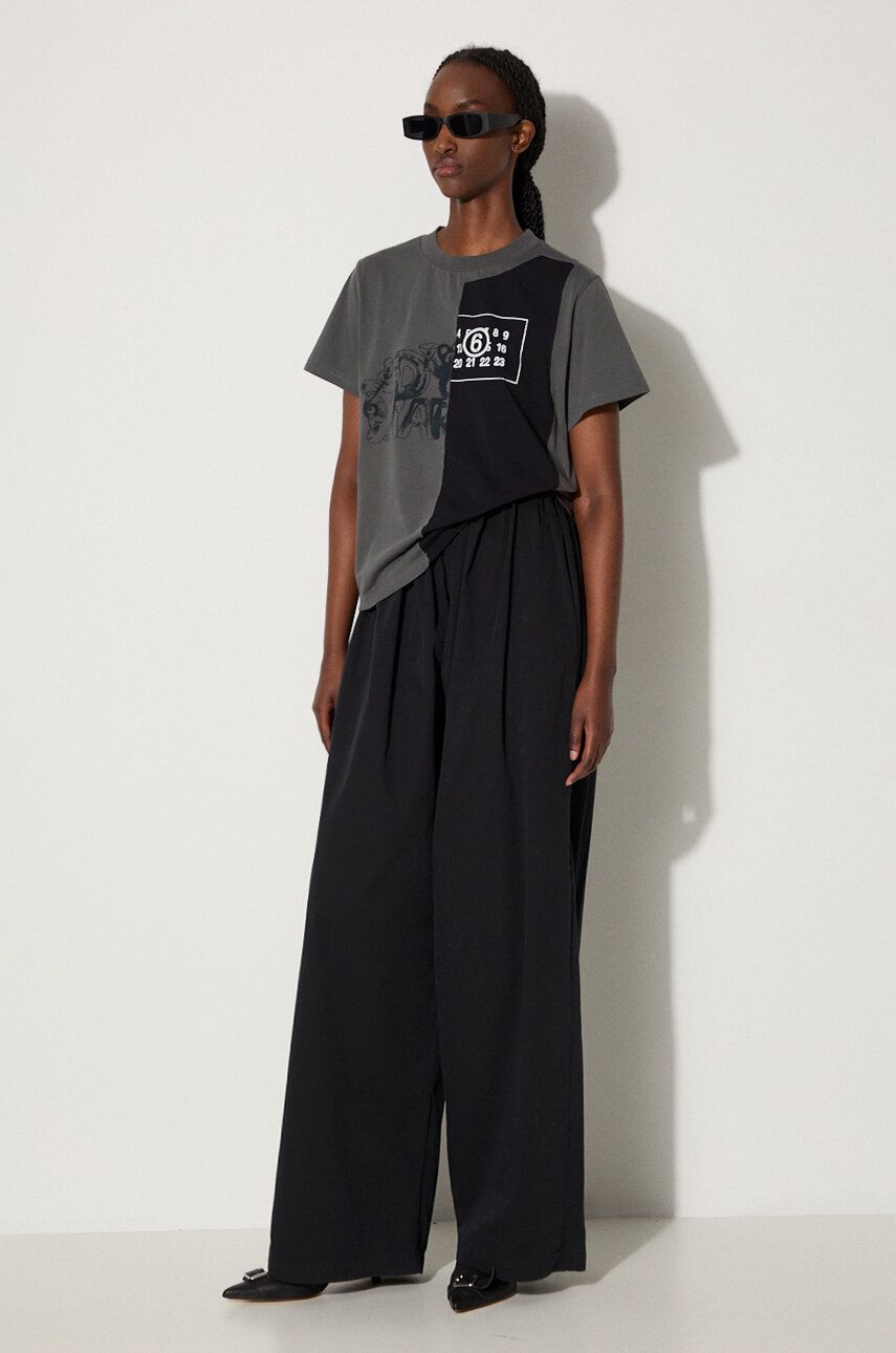 Tričko Maison Margiela MM6 Off-White Spliced Cropped T-Shirt Biela | S52GC0316 S24311, 1