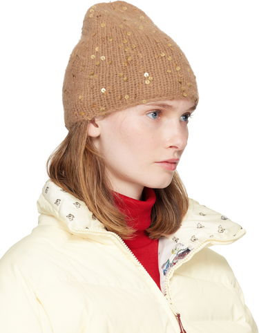 Kulicha UNDERCOVER Fuzzy Knit Sequin Beanie Béžová | UP2E1H01, 1