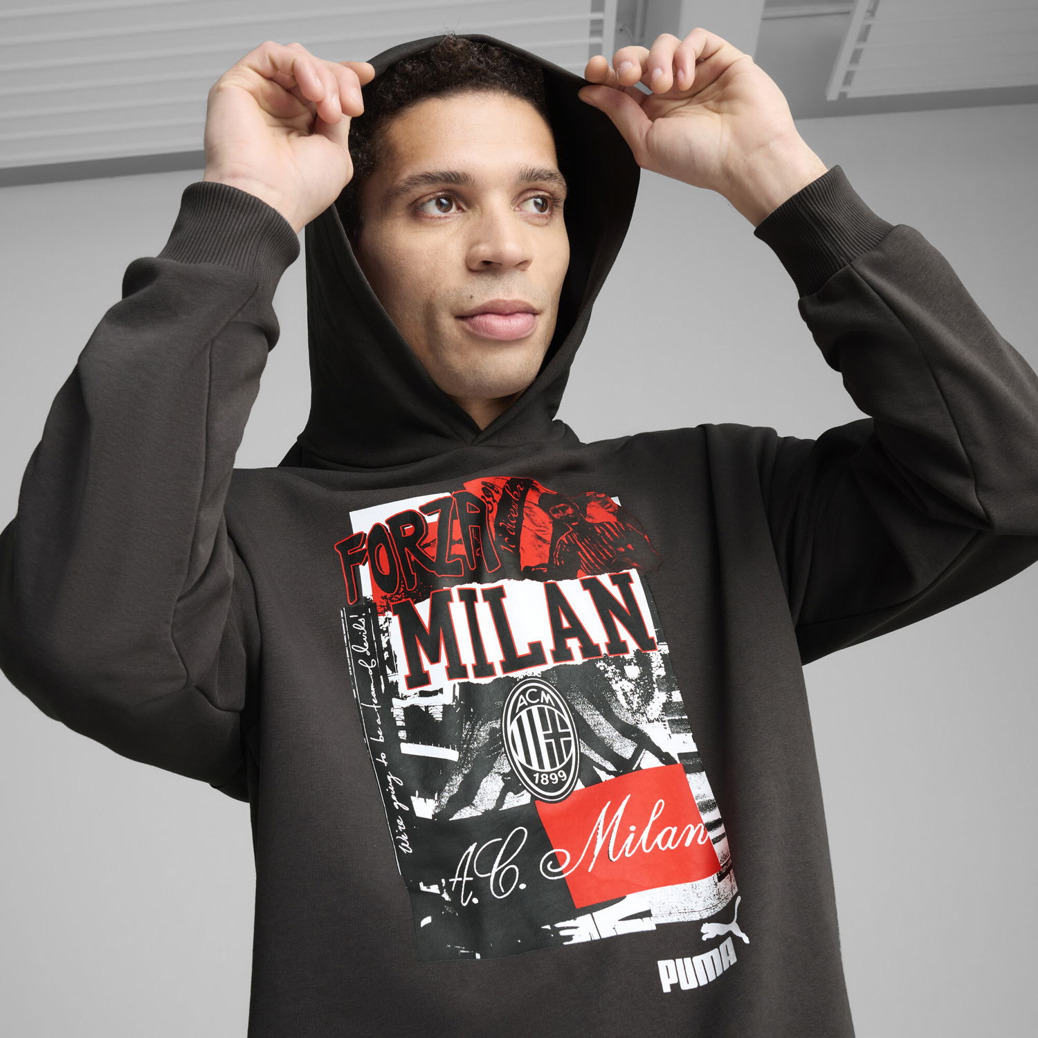 Mikina Puma AC Milan ftblNRGY+ Hoodie Šedá | 779334_11, 1